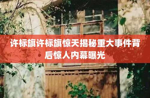 许标旗许标旗惊天揭秘重大事件背后惊人内幕曝光