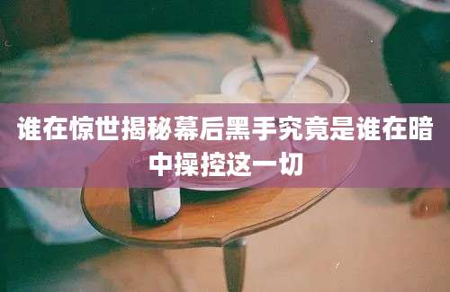 谁在惊世揭秘幕后黑手究竟是谁在暗中操控这一切