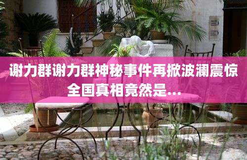 谢力群谢力群神秘事件再掀波澜震惊全国真相竟然是...