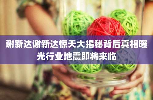 谢新达谢新达惊天大揭秘背后真相曝光行业地震即将来临