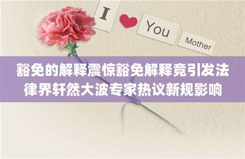 豁免的解释震惊豁免解释竟引发法律界轩然大波专家热议新规影响