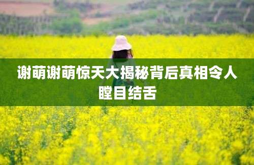 谢萌谢萌惊天大揭秘背后真相令人瞠目结舌
