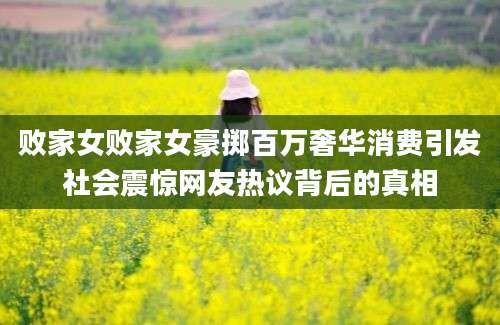 败家女败家女豪掷百万奢华消费引发社会震惊网友热议背后的真相