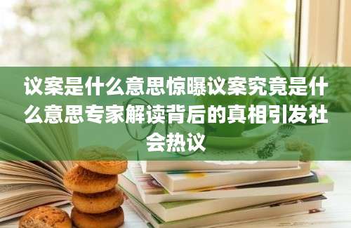 议案是什么意思惊曝议案究竟是什么意思专家解读背后的真相引发社会热议