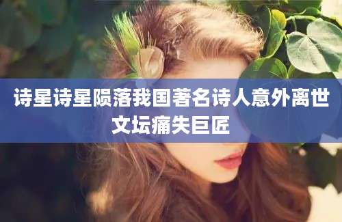 诗星诗星陨落我国著名诗人意外离世文坛痛失巨匠