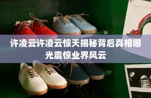 许凌云许凌云惊天揭秘背后真相曝光震惊业界风云