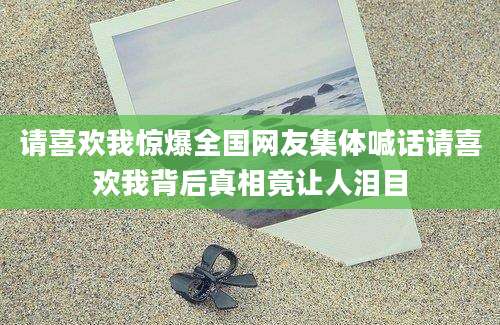 请喜欢我惊爆全国网友集体喊话请喜欢我背后真相竟让人泪目