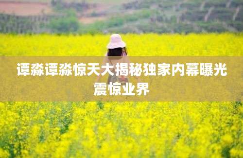 谭淼谭淼惊天大揭秘独家内幕曝光震惊业界