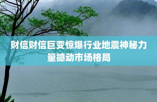 财信财信巨变惊爆行业地震神秘力量撼动市场格局