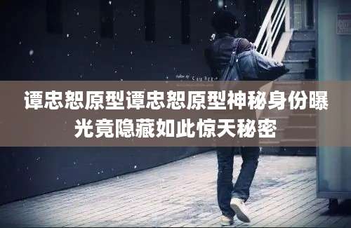 谭忠恕原型谭忠恕原型神秘身份曝光竟隐藏如此惊天秘密