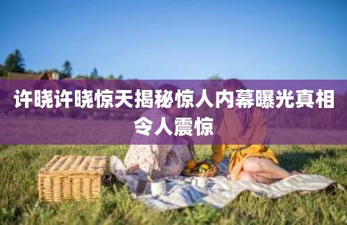 许晓许晓惊天揭秘惊人内幕曝光真相令人震惊