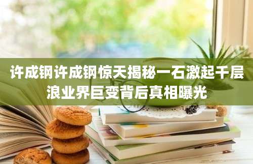 许成钢许成钢惊天揭秘一石激起千层浪业界巨变背后真相曝光