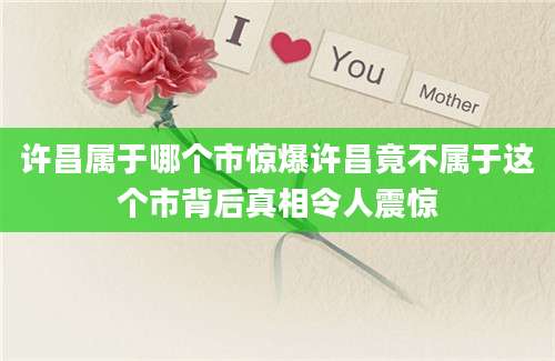 许昌属于哪个市惊爆许昌竟不属于这个市背后真相令人震惊