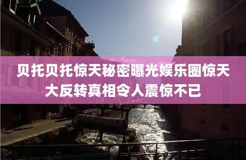 贝托贝托惊天秘密曝光娱乐圈惊天大反转真相令人震惊不已