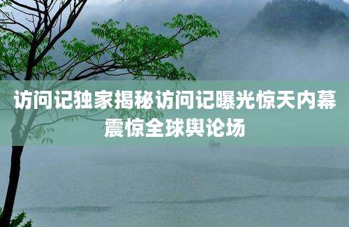 访问记独家揭秘访问记曝光惊天内幕震惊全球舆论场