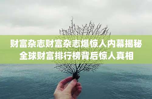 财富杂志财富杂志爆惊人内幕揭秘全球财富排行榜背后惊人真相