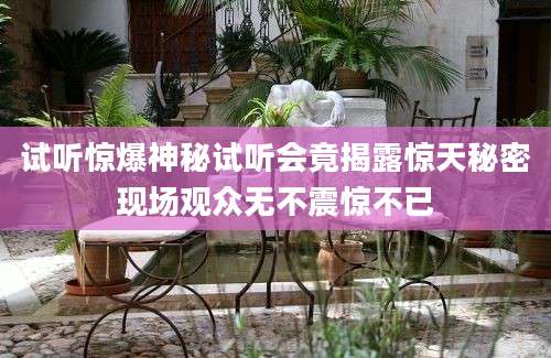 试听惊爆神秘试听会竟揭露惊天秘密现场观众无不震惊不已