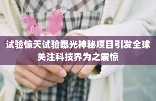 试验惊天试验曝光神秘项目引发全球关注科技界为之震惊