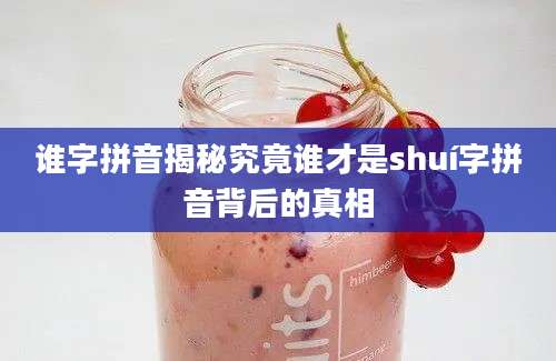 谁字拼音揭秘究竟谁才是shuí字拼音背后的真相