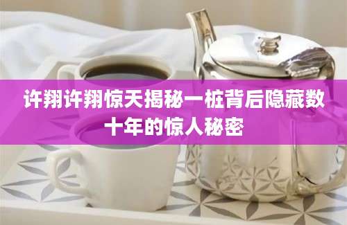许翔许翔惊天揭秘一桩背后隐藏数十年的惊人秘密