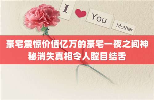 豪宅震惊价值亿万的豪宅一夜之间神秘消失真相令人瞠目结舌