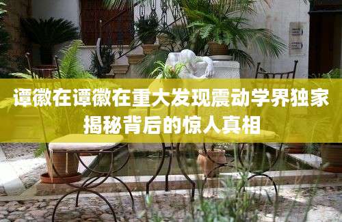 谭徽在谭徽在重大发现震动学界独家揭秘背后的惊人真相