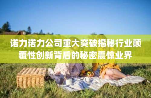 诺力诺力公司重大突破揭秘行业颠覆性创新背后的秘密震惊业界