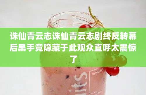 诛仙青云志诛仙青云志剧终反转幕后黑手竟隐藏于此观众直呼太震惊了