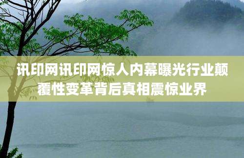 讯印网讯印网惊人内幕曝光行业颠覆性变革背后真相震惊业界