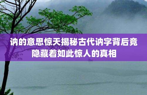 讷的意思惊天揭秘古代讷字背后竟隐藏着如此惊人的真相
