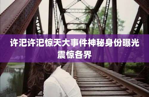 许汜许汜惊天大事件神秘身份曝光震惊各界