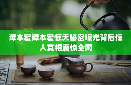 谭本宏谭本宏惊天秘密曝光背后惊人真相震惊全网
