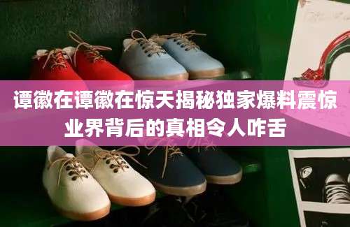 谭徽在谭徽在惊天揭秘独家爆料震惊业界背后的真相令人咋舌