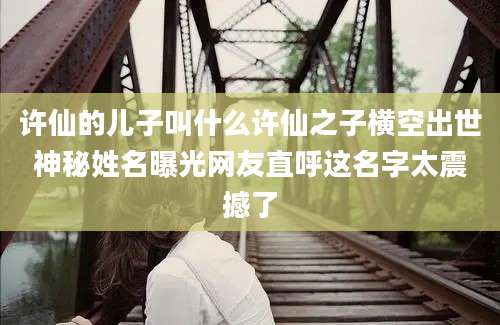 许仙的儿子叫什么许仙之子横空出世神秘姓名曝光网友直呼这名字太震撼了