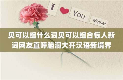 贝可以组什么词贝可以组合惊人新词网友直呼脑洞大开汉语新境界