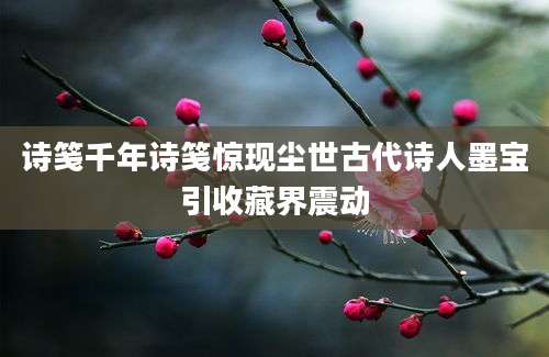 诗笺千年诗笺惊现尘世古代诗人墨宝引收藏界震动