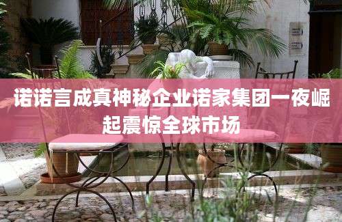 诺诺言成真神秘企业诺家集团一夜崛起震惊全球市场