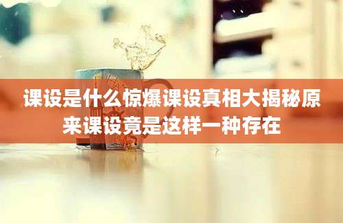课设是什么惊爆课设真相大揭秘原来课设竟是这样一种存在