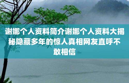 谢娜个人资料简介谢娜个人资料大揭秘隐藏多年的惊人真相网友直呼不敢相信