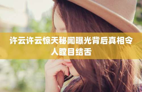 许云许云惊天秘闻曝光背后真相令人瞠目结舌