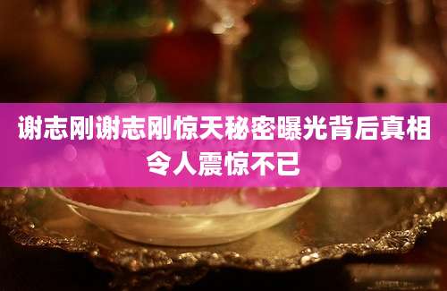 谢志刚谢志刚惊天秘密曝光背后真相令人震惊不已