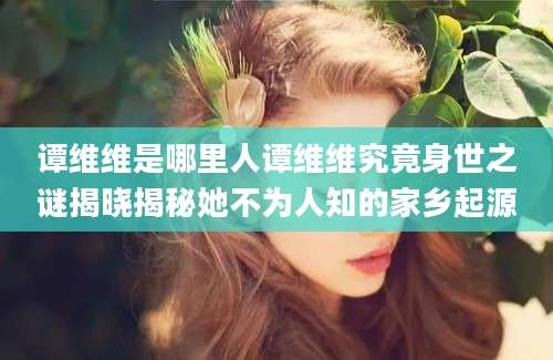 谭维维是哪里人谭维维究竟身世之谜揭晓揭秘她不为人知的家乡起源