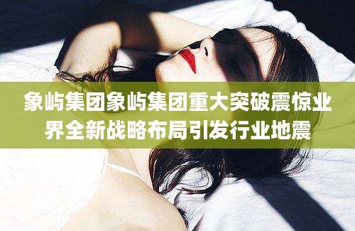 象屿集团象屿集团重大突破震惊业界全新战略布局引发行业地震