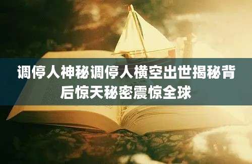 调停人神秘调停人横空出世揭秘背后惊天秘密震惊全球