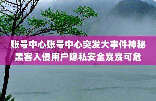 账号中心账号中心突发大事件神秘黑客入侵用户隐私安全岌岌可危