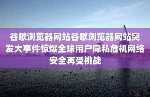 谷歌浏览器网站谷歌浏览器网站突发大事件惊爆全球用户隐私危机网络安全再受挑战