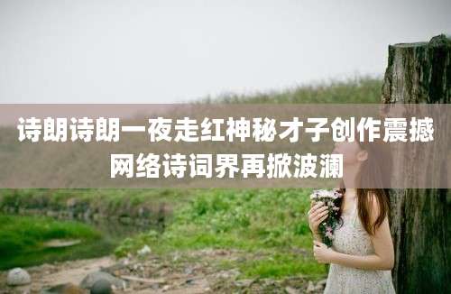 诗朗诗朗一夜走红神秘才子创作震撼网络诗词界再掀波澜