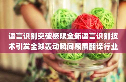 语言识别突破极限全新语言识别技术引发全球轰动瞬间颠覆翻译行业