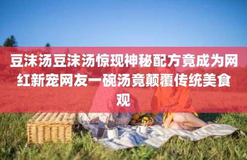 豆沫汤豆沫汤惊现神秘配方竟成为网红新宠网友一碗汤竟颠覆传统美食观