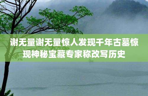 谢无量谢无量惊人发现千年古墓惊现神秘宝藏专家称改写历史